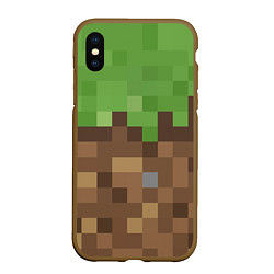 Чехол iPhone XS Max матовый Earth - Minecraft