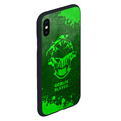 Чехол iPhone XS Max матовый Goblin Slayer - green gradient, цвет: 3D-черный — фото 2