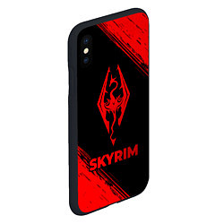 Чехол iPhone XS Max матовый Skyrim - red gradient, цвет: 3D-черный — фото 2