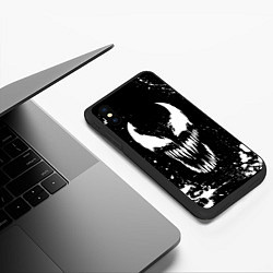 Чехол iPhone XS Max матовый Venom logo, цвет: 3D-черный — фото 2