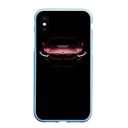 Чехол iPhone XS Max матовый BMW i8 in the dark, цвет: 3D-голубой