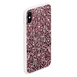 Чехол iPhone XS Max матовый Тёмно-красный узоры мандала, цвет: 3D-белый — фото 2