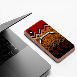 Чехол iPhone XS Max матовый Metallica christmas ugly sweater, цвет: 3D-коричневый — фото 2