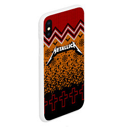 Чехол iPhone XS Max матовый Metallica christmas ugly sweater, цвет: 3D-белый — фото 2