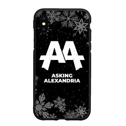 Чехол iPhone XS Max матовый Снежный Asking Alexandria, цвет: 3D-черный