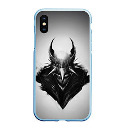 Чехол iPhone XS Max матовый Batman who laughs, цвет: 3D-голубой