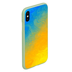 Чехол iPhone XS Max матовый Желто голубой градиент, цвет: 3D-салатовый — фото 2