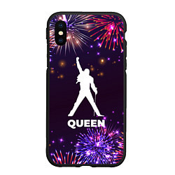 Чехол iPhone XS Max матовый Праздничный Queen, цвет: 3D-черный