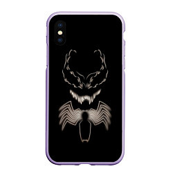 Чехол iPhone XS Max матовый Venom in the dark, цвет: 3D-светло-сиреневый