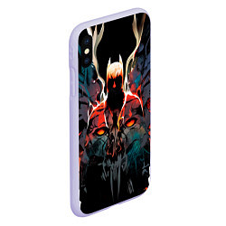 Чехол iPhone XS Max матовый Batman from hell, цвет: 3D-светло-сиреневый — фото 2