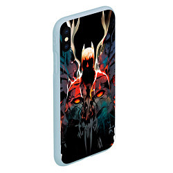 Чехол iPhone XS Max матовый Batman from hell, цвет: 3D-голубой — фото 2