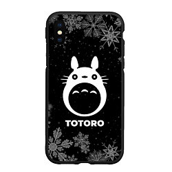 Чехол iPhone XS Max матовый Снежный Totoro, цвет: 3D-черный