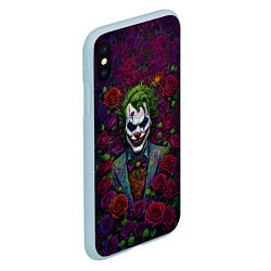 Чехол iPhone XS Max матовый Joker - roses, цвет: 3D-голубой — фото 2