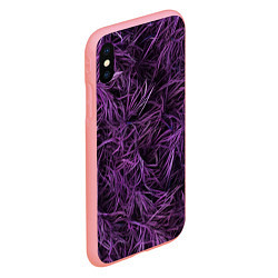 Чехол iPhone XS Max матовый Фиолетовая трава на чёрном фоне, цвет: 3D-баблгам — фото 2