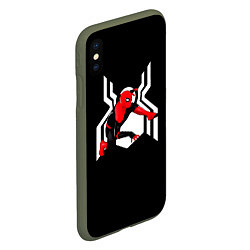 Чехол iPhone XS Max матовый Spider emblem, цвет: 3D-темно-зеленый — фото 2