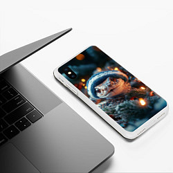 Чехол iPhone XS Max матовый Маленькая змейка в шапочке, цвет: 3D-белый — фото 2