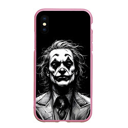 Чехол iPhone XS Max матовый Joker - clown, цвет: 3D-розовый