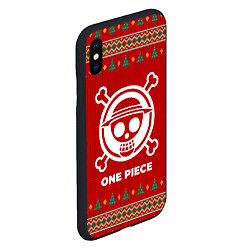 Чехол iPhone XS Max матовый One Piece new year, цвет: 3D-черный — фото 2