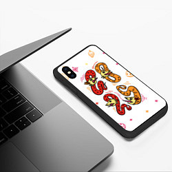 Чехол iPhone XS Max матовый 2025 цифры из змей русский лубок, цвет: 3D-черный — фото 2