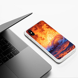 Чехол iPhone XS Max матовый Стихия огня и воды, цвет: 3D-белый — фото 2