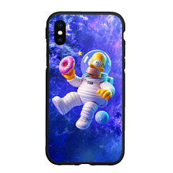 Чехол iPhone XS Max матовый Homer Simpson is a brave astronaut, цвет: 3D-черный