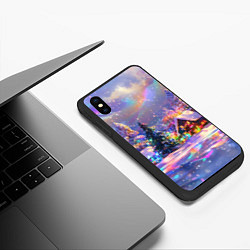 Чехол iPhone XS Max матовый Дух рождества - зимние домики, цвет: 3D-черный — фото 2