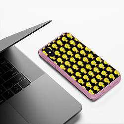 Чехол iPhone XS Max матовый Лиза Симпсон: узор, цвет: 3D-розовый — фото 2