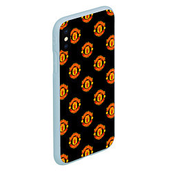 Чехол iPhone XS Max матовый Manchester United Pattern, цвет: 3D-голубой — фото 2