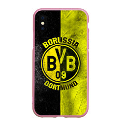 Чехол iPhone XS Max матовый Borussia Dortmund, цвет: 3D-розовый