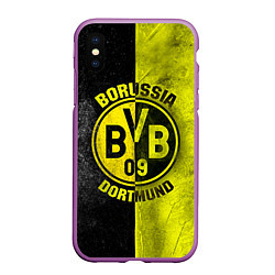 Чехол iPhone XS Max матовый Borussia Dortmund, цвет: 3D-фиолетовый