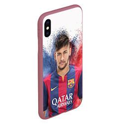 Чехол iPhone XS Max матовый Neymar FCB, цвет: 3D-малиновый — фото 2