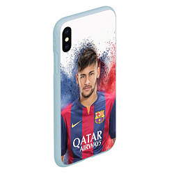 Чехол iPhone XS Max матовый Neymar FCB, цвет: 3D-голубой — фото 2