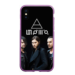 Чехол iPhone XS Max матовый 30 seconds to mars, цвет: 3D-фиолетовый
