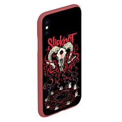 Чехол iPhone XS Max матовый Slipknot, цвет: 3D-красный — фото 2