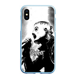 Чехол iPhone XS Max матовый Slipknot, цвет: 3D-голубой