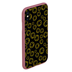 Чехол iPhone XS Max матовый Nirvana Pattern, цвет: 3D-малиновый — фото 2