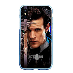 Чехол iPhone XS Max матовый Доктор кто цвета 3D-голубой — фото 1