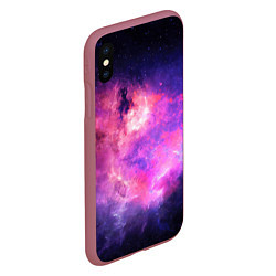 Чехол iPhone XS Max матовый Космос, цвет: 3D-малиновый — фото 2