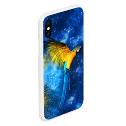 Чехол iPhone XS Max матовый Космический попугай, цвет: 3D-белый — фото 2