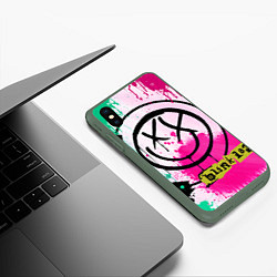 Чехол iPhone XS Max матовый Blink-182: Purple Smile цвета 3D-темно-зеленый — фото 2
