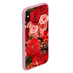 Чехол iPhone XS Max матовый Ассорти из цветов, цвет: 3D-розовый — фото 2