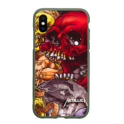 Чехол iPhone XS Max матовый Metallica Rage, цвет: 3D-темно-зеленый