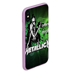 Чехол iPhone XS Max матовый Metallica: Robert Trujillo, цвет: 3D-сиреневый — фото 2