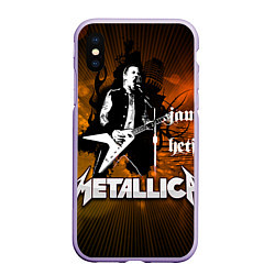 Чехол iPhone XS Max матовый Metallica: James Hetfield, цвет: 3D-светло-сиреневый