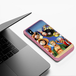 Чехол iPhone XS Max матовый One Piece, цвет: 3D-малиновый — фото 2