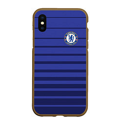 Чехол iPhone XS Max матовый Chelsea: Drogba, цвет: 3D-коричневый