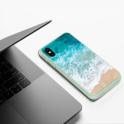 Чехол iPhone XS Max матовый Берег, цвет: 3D-салатовый — фото 2