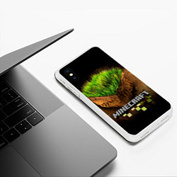 Чехол iPhone XS Max матовый Майнкрафт, цвет: 3D-белый — фото 2
