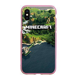 Чехол iPhone XS Max матовый Minecraft Location, цвет: 3D-розовый