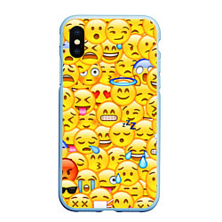 Чехол iPhone XS Max матовый Emoji, цвет: 3D-голубой